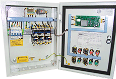 ТР-E - прибор управления приточной тепловентиляционной системой с электрическим нагревателем, вид шкафа изнутри